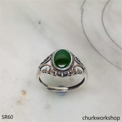 Dark green color jade ring