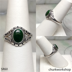 Dark green color jade ring
