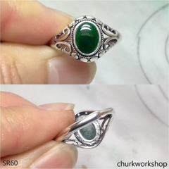 Dark green color jade ring