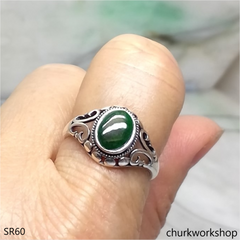 Dark green color jade ring