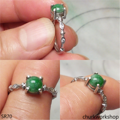 Sterling silver jade ring