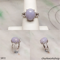 Lavender jade sterling silver ring