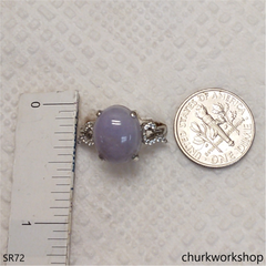 Lavender jade sterling silver ring