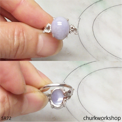 Lavender jade sterling silver ring