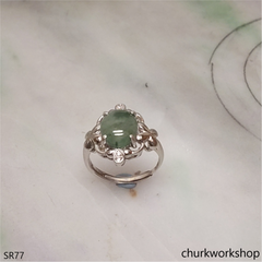 Bluish green jade ring