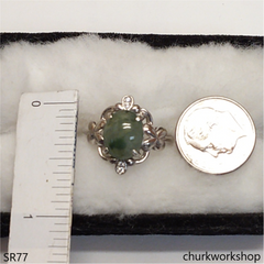 Bluish green jade ring