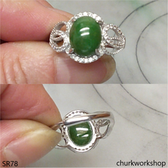 Bluish green jade ring