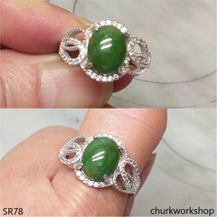 Bluish green jade ring