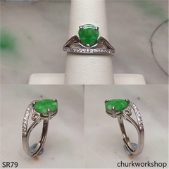 Sterling silver jade ring