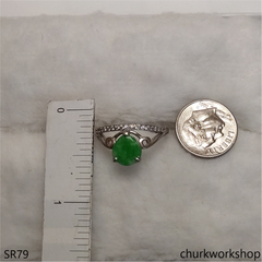 Sterling silver jade ring