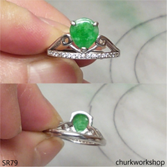 Sterling silver jade ring