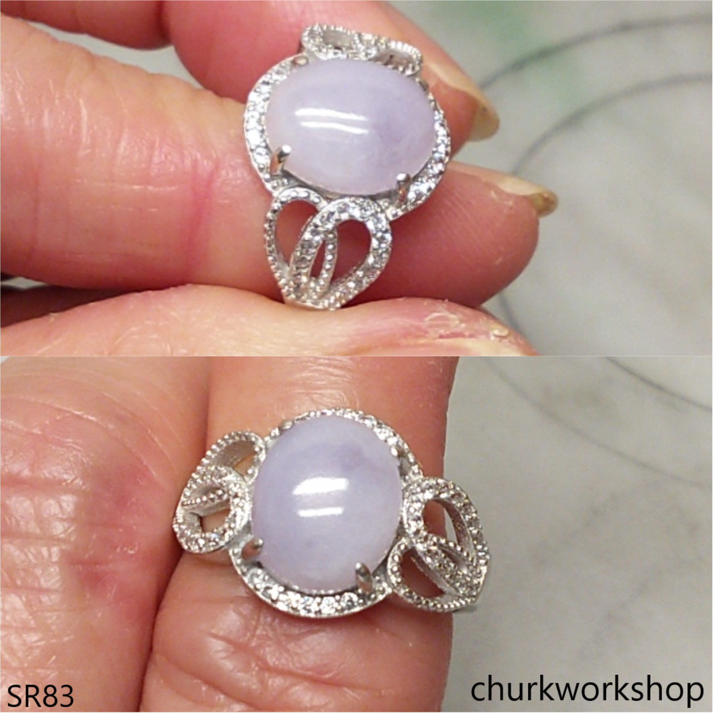 Lavender jade ring
