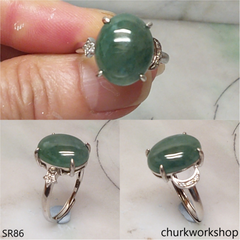 Bluish green jade ring