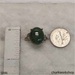 Bluish green jade ring