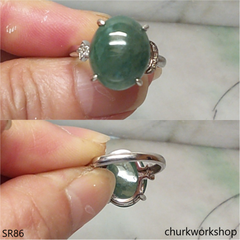 Bluish green jade ring