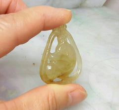 Red jade duck pendant