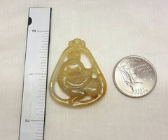 Red jade duck pendant