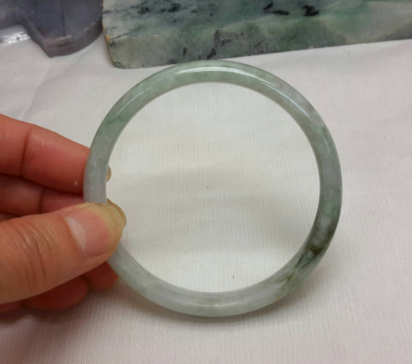 Light green jade bangle