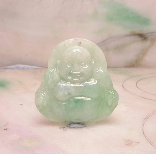 Jade happy Buddha pendant