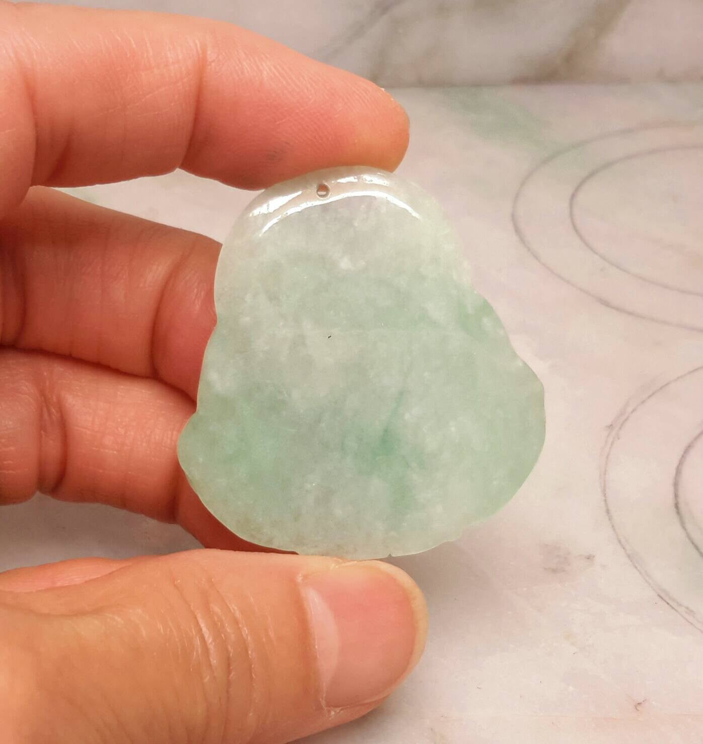 Jade happy Buddha pendant
