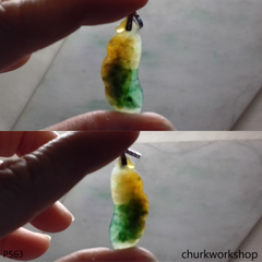Small multi-color jade pea pendant