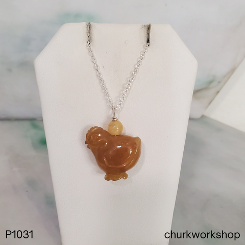 Brown Jade Small Chicken Pendant