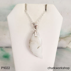 White Jade Carved Fish Pendant