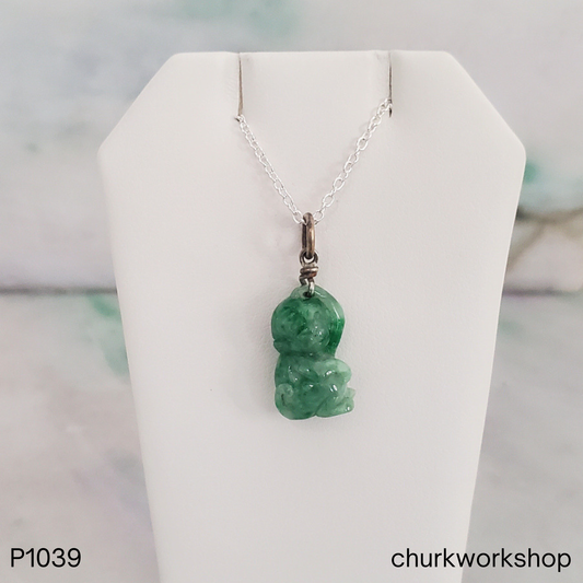 Small green monkey jade pendant