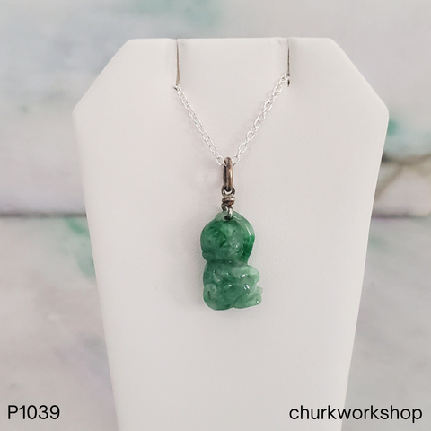Small green monkey jade pendant