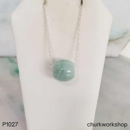 Pale Green Jade Tubes Necklace