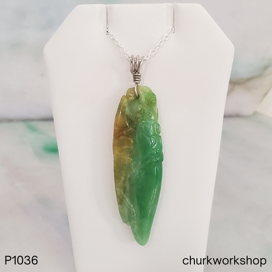 Cricket and Pepper carved pendant