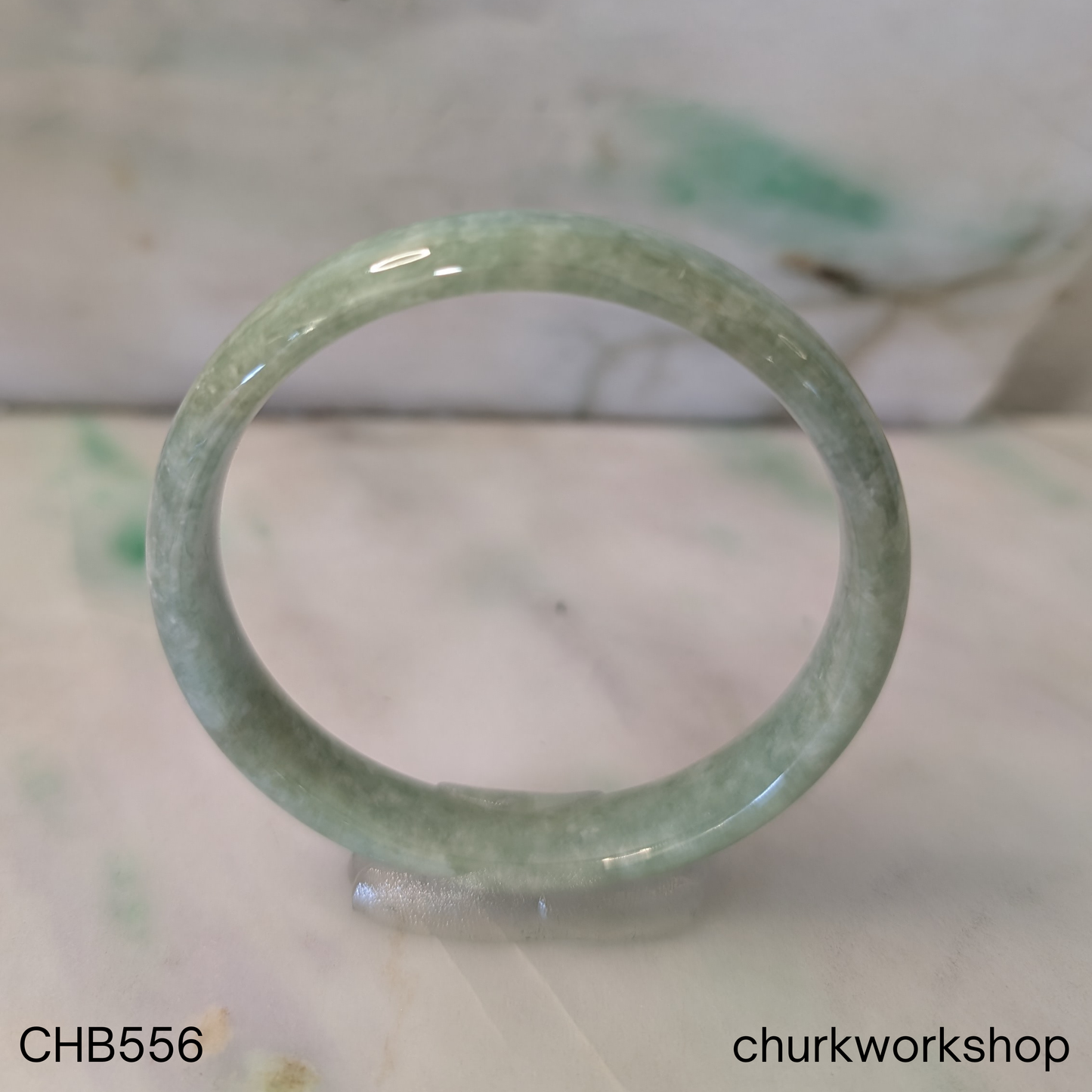 Light green jade bangle