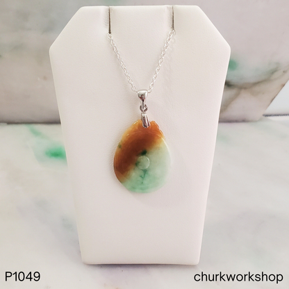 Multi color jade dragon and coin pendant