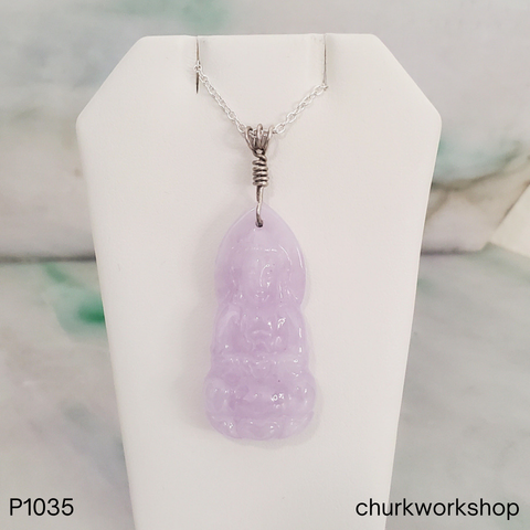 Lavender Jade Lady Buddha pendant