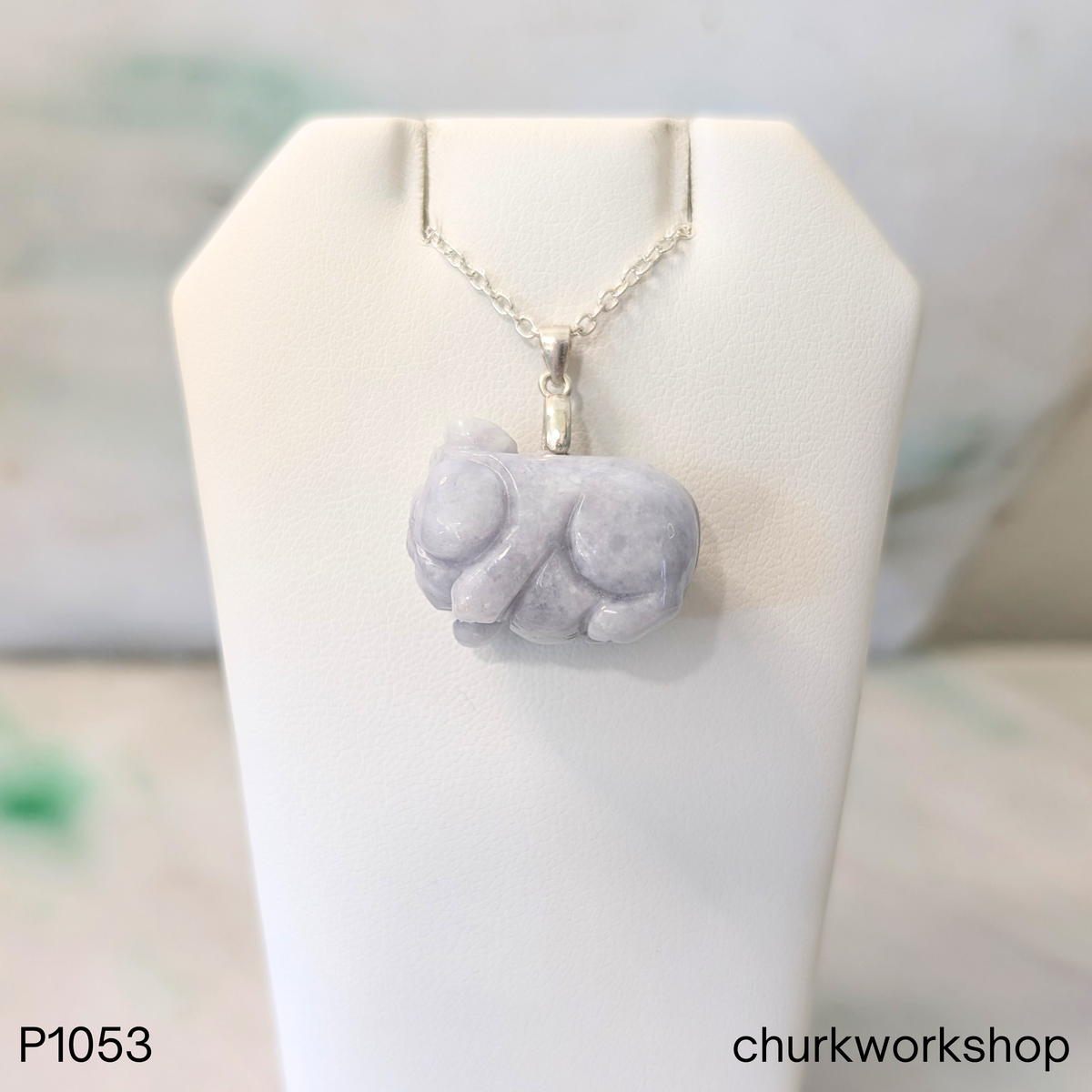 Lavender pig jade pendant