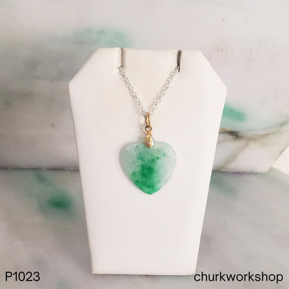 Green Jade Heart Pendant