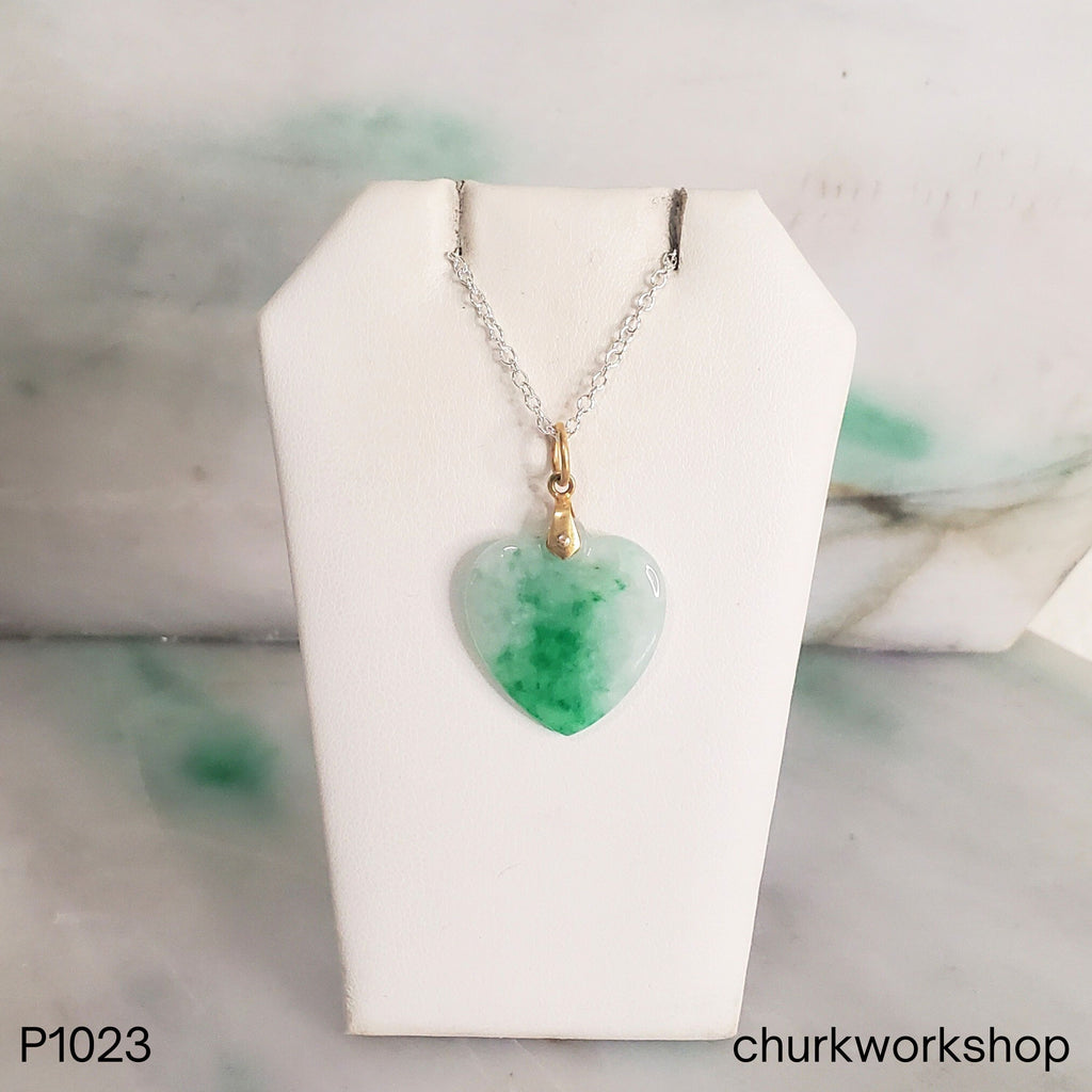 Green Jade Heart Pendant
