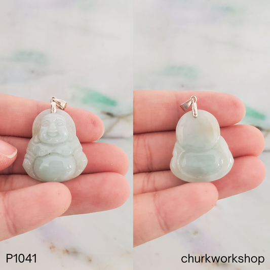 Pale green Happy Buddha jade pendant