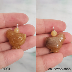 Brown Jade Small Chicken Pendant