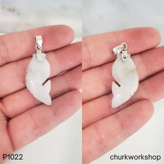White Jade Carved Fish Pendant
