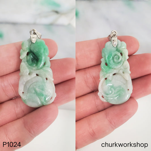 Green Jade Ruyi Carving Pendant