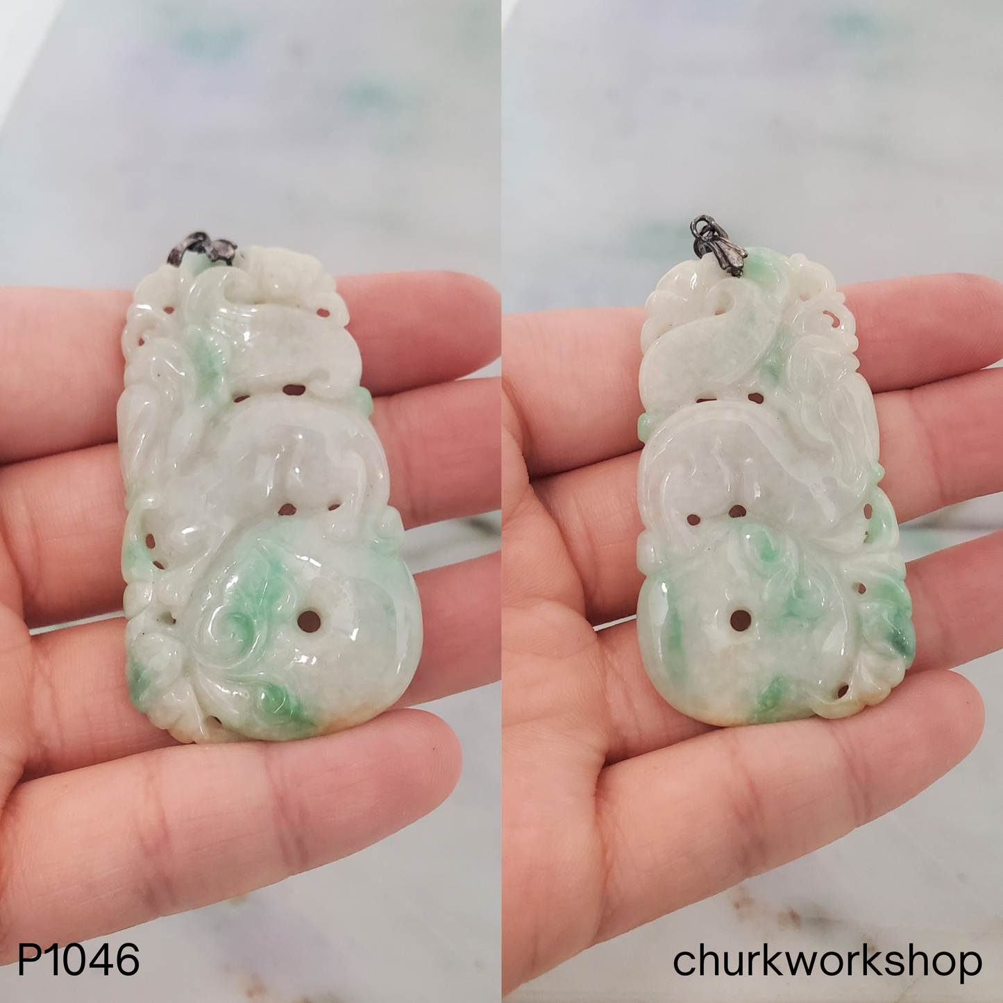 Quilin and Ruyi Jade pendant