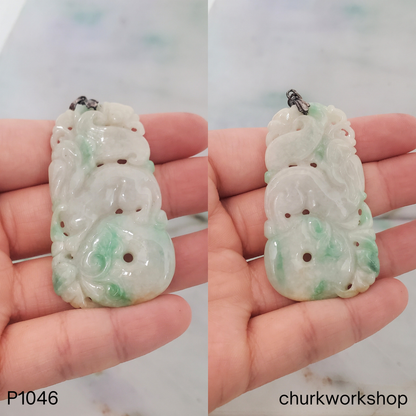 Quilin and Ruyi Jade pendant