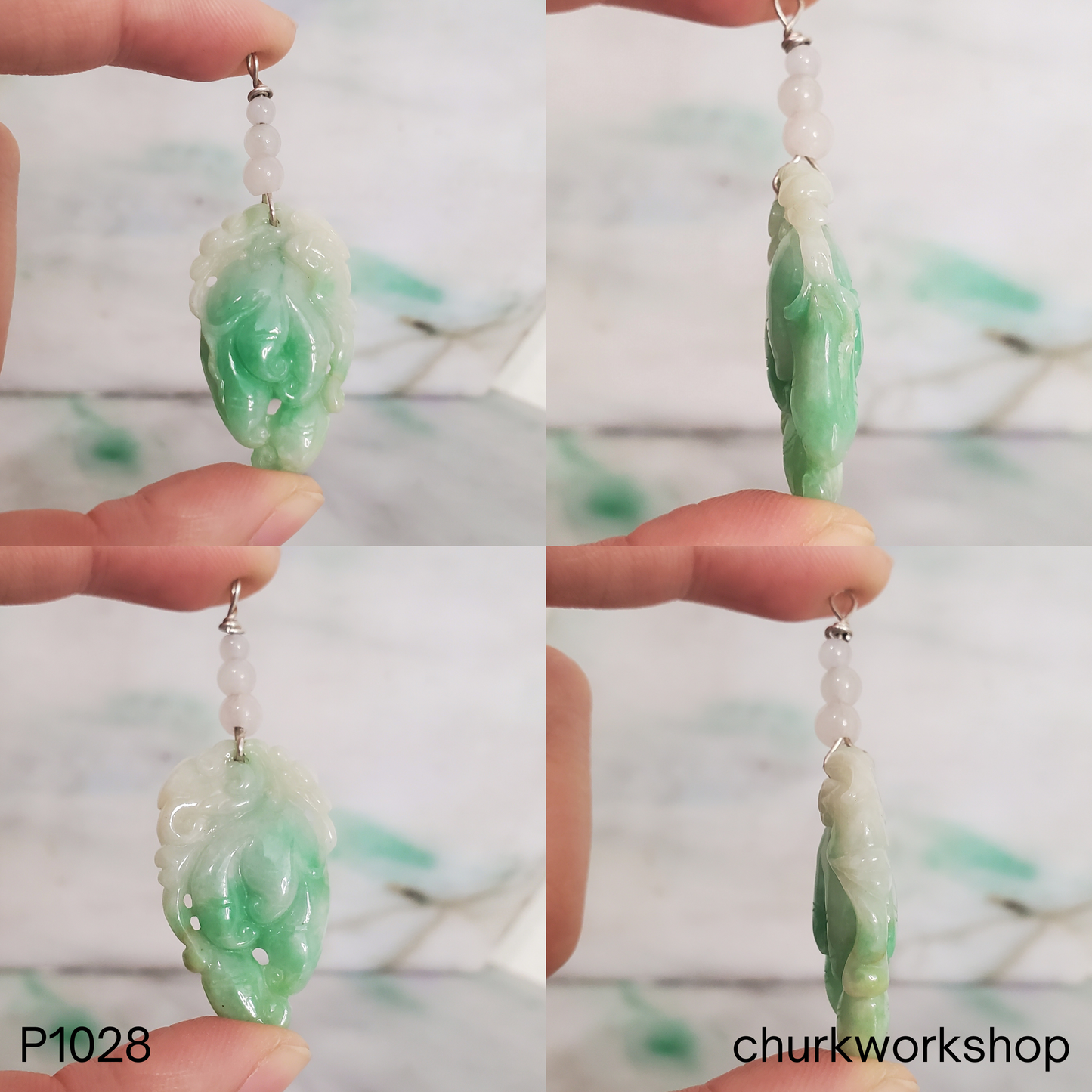 Apple Green Jade Buddha Hand Pendant