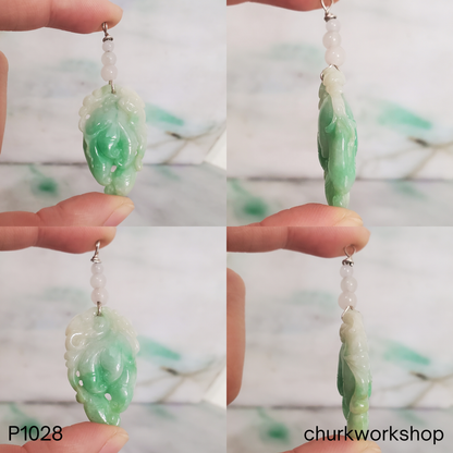 Apple Green Jade Buddha Hand Pendant