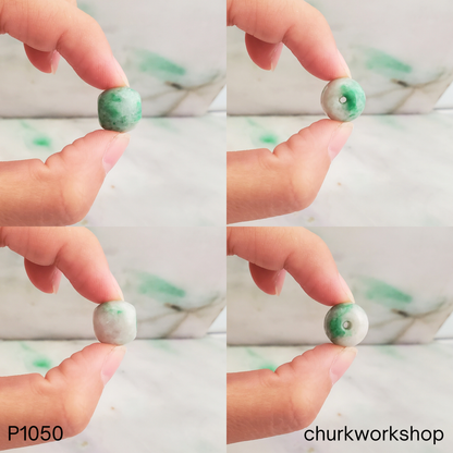 Green and White Jade Tube Necklace