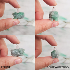 Blueish Green Jade Pig Pendant