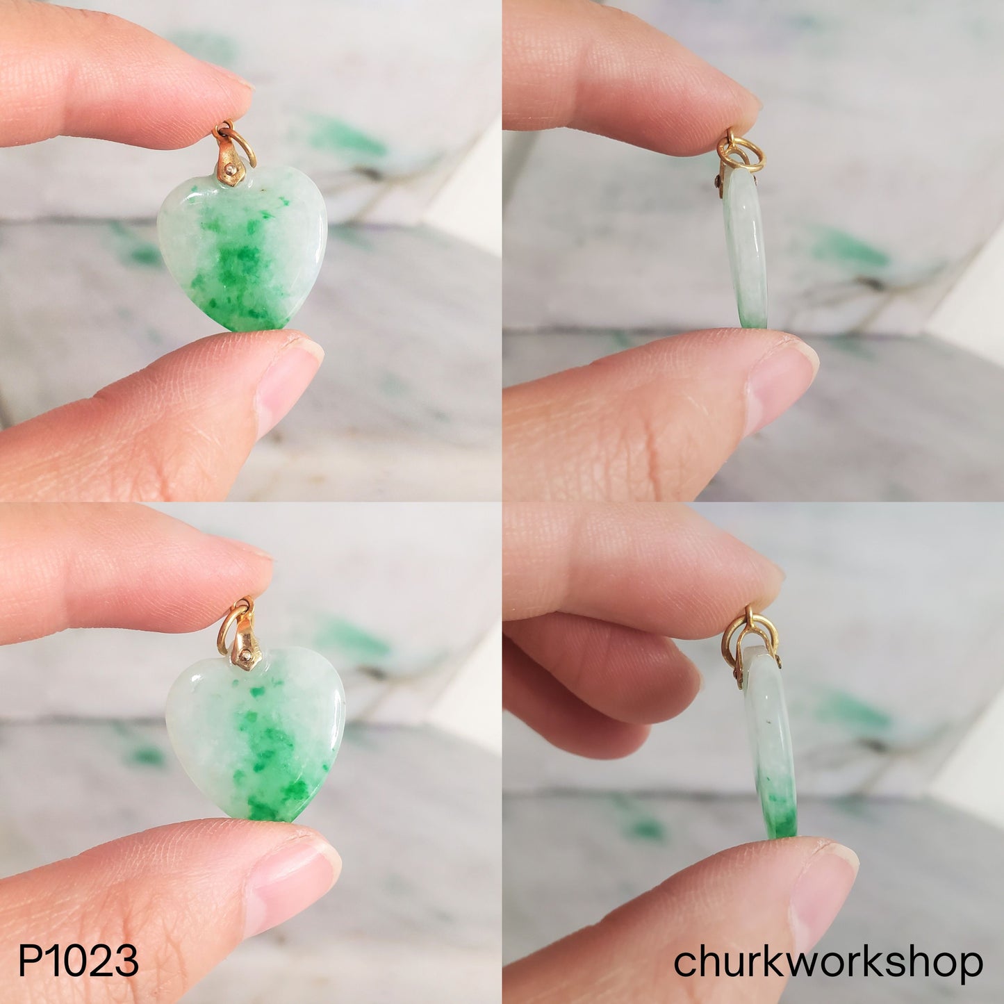 Green Jade Heart Pendant
