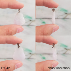 Pale Lavender Happy Buddha jade pendant