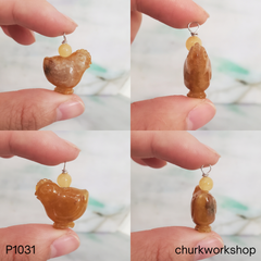 Brown Jade Small Chicken Pendant
